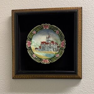 Antique Decorative Plate of hand-painted scene of the Hohenzollern castle.